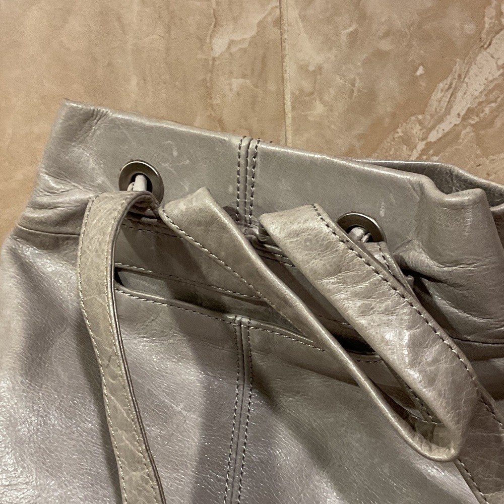 Hobo Silver Light Gray Drawstring Backpack - image 5